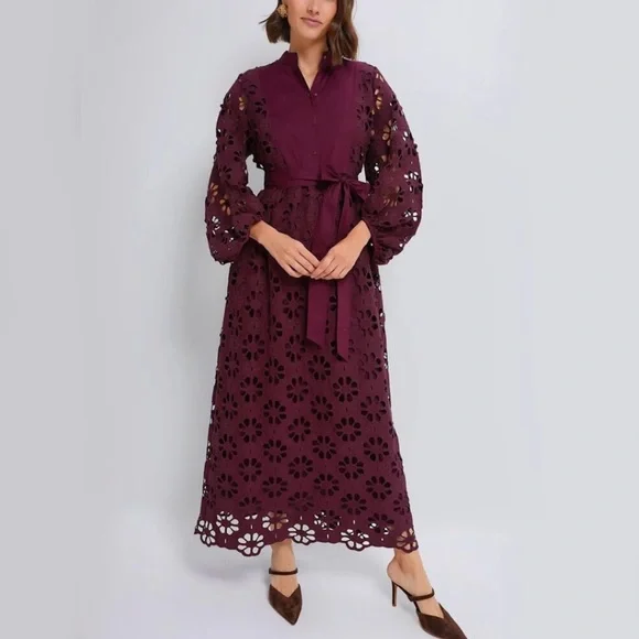 Tuckernuck Merlot Lace Calliope Dress - Picture 4 of 8